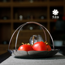 Li Xiaobai sterling silver pot sterling silver 9999 tea ceremony accessories sterling silver pot carrying fruit plate sterling silver tea with