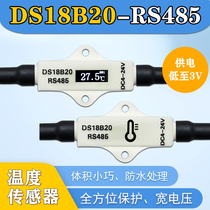 DS18B20 waterproof temperature sensor RS485 remote OLED screen modbus communication mobile phone APP