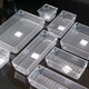 Uncovered food grade transparent plastic storage box rectangular