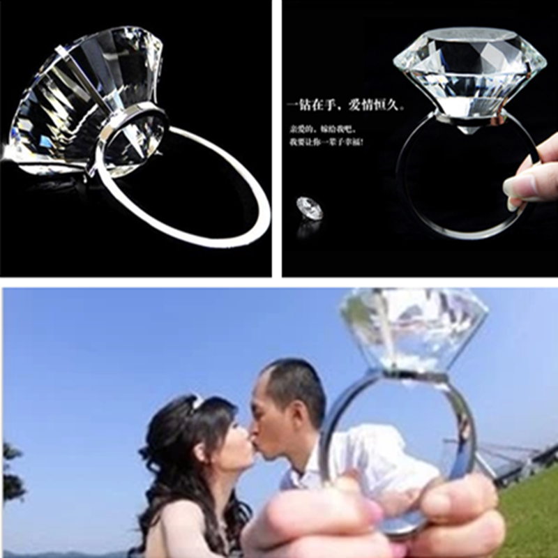 New photo studio photography props creative couple wedding photos wedding proposal diamond ring simulation diamond big ring