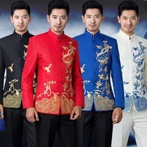 2019 new mens Zhongshan dress suit embroidered floras in suit Chinese wedding gown suit man