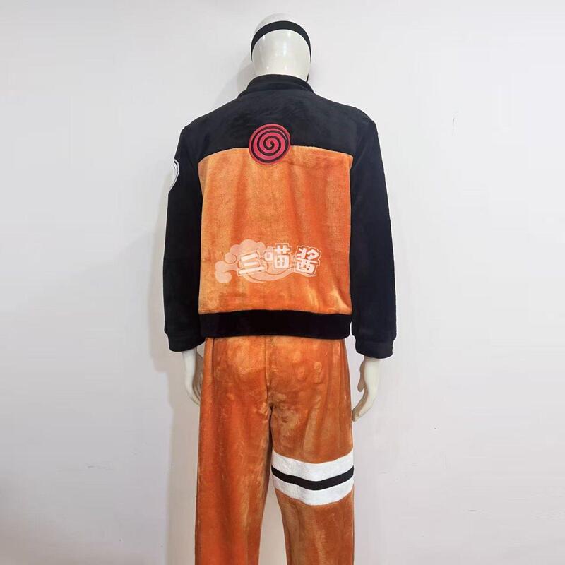 Naruto Uzumaki Pajamas Plush Set with Extra Fleece and Thickened Cosplay Outfit