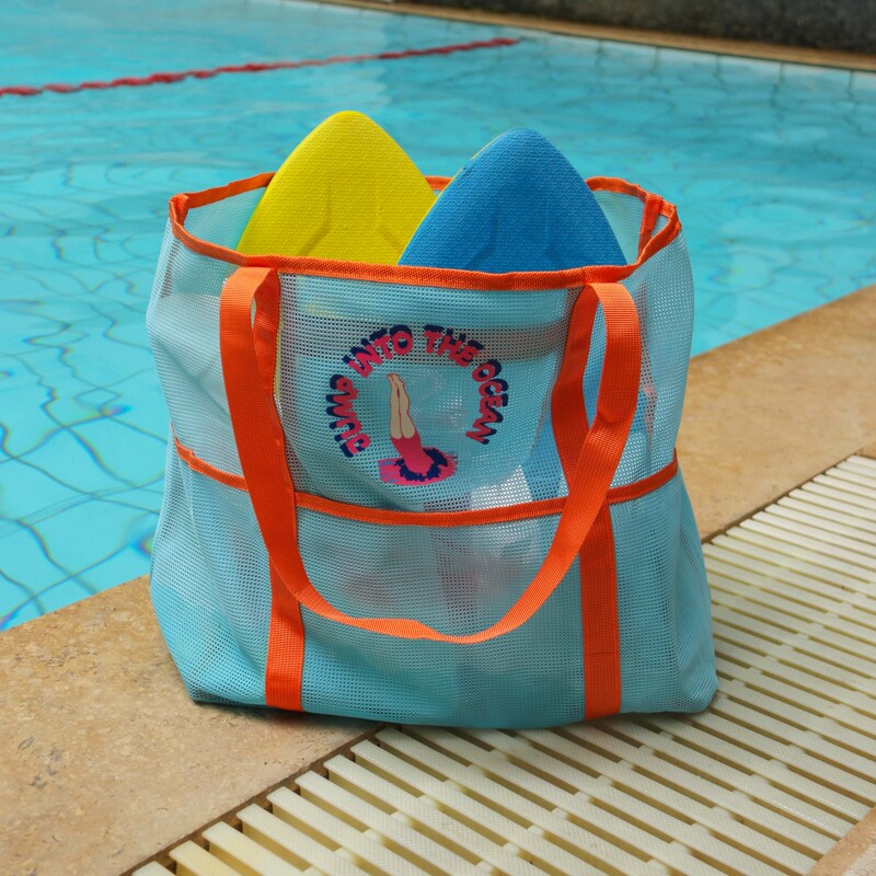 Swimming Bag, Storage Bag, Mesh Bag, Water-Draining, Large Capacity, Portable Beach Bag, Dopamine, Summer 2026 Spring