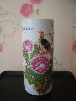A2134 Republic of China pastel brocade chicken branches seeking friends hat tube famous Li Bingtai fine painting whole product is rare