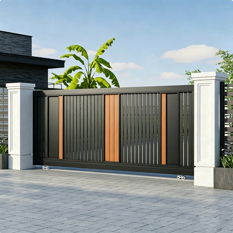Outdoor Courtyard Electric Garage Door Smart High-End Villa Aluminum Alloy Sliding Door Push-Pull Door Factory Sliding Door Outdoor Courtyard Electric Garage Door Smart High-End Villa Aluminum Alloy Sliding Door Push-Pull Door Factory Sliding Door