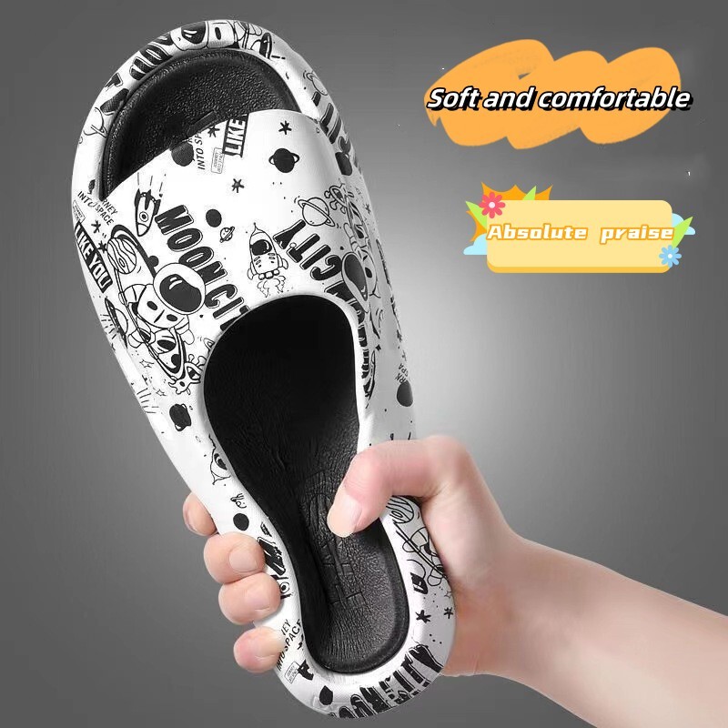 Summer Home Casual Slippers Astronaut Cartoon Print Soft Sole Non-Slip Thick Sole Couple Summer Home Sandals Summer Home Casual Slippers Astronaut Cartoon Print Soft Sole Non-Slip Thick Sole Couple Summer Home Sandals