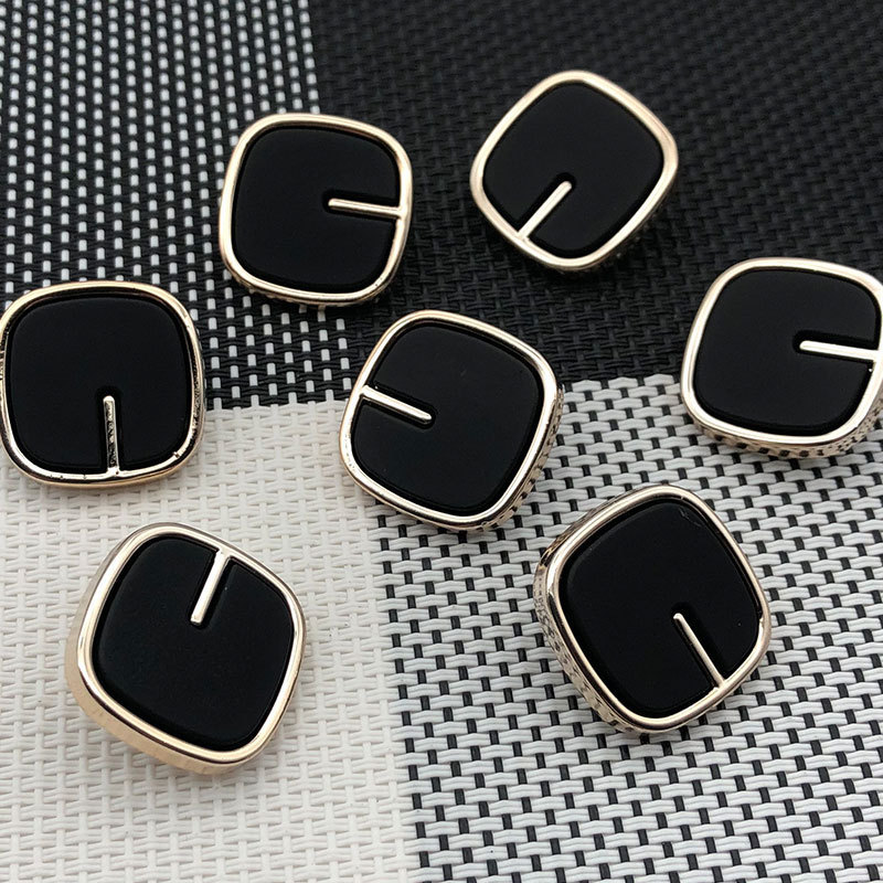 Square Small Fragrant Buttons Plastic Black Buttons Formal Buttons Outwear Suit Buttons Cardigan Sweater Buttons
