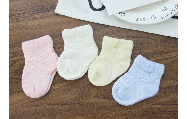 Vớ em bé mùa hè phần mỏng bé sơ sinh toddler vớ cotton thoáng khí 0-3-6 tháng 1 tuổi 12 siêu mỏng