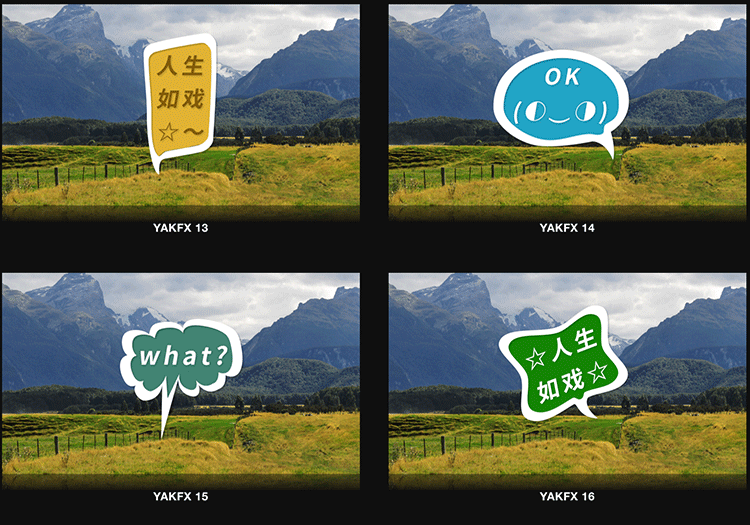 Final Cut Pro X 中文插件 综艺娱乐节目22个气泡字幕特效 第四季