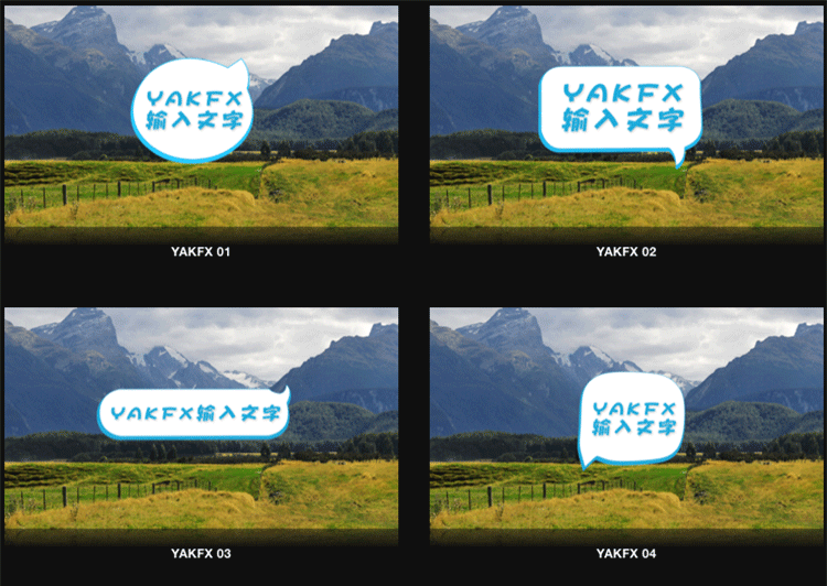 FCPX中文插件YAKFX综艺卡通气泡标题字幕特效20个第5季