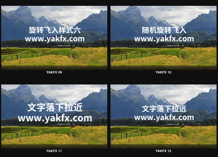 FCPX中文插件YAKFX Title实用文字标题特效字幕动画26个