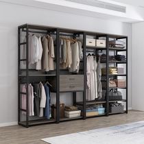 Home light luxury bedroom cloak frame floor combined hanger rack rental wall wardrobe drawer drawer to collect the cap room