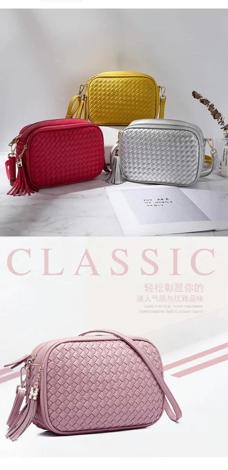 Túi xách nữ 2019 mới xuân hè thời trang dệt túi nhỏ vuông túi nữ túi chéo chéo túi đeo vai sling túi nhỏ - Túi xách nữ các loại túi xách nữ