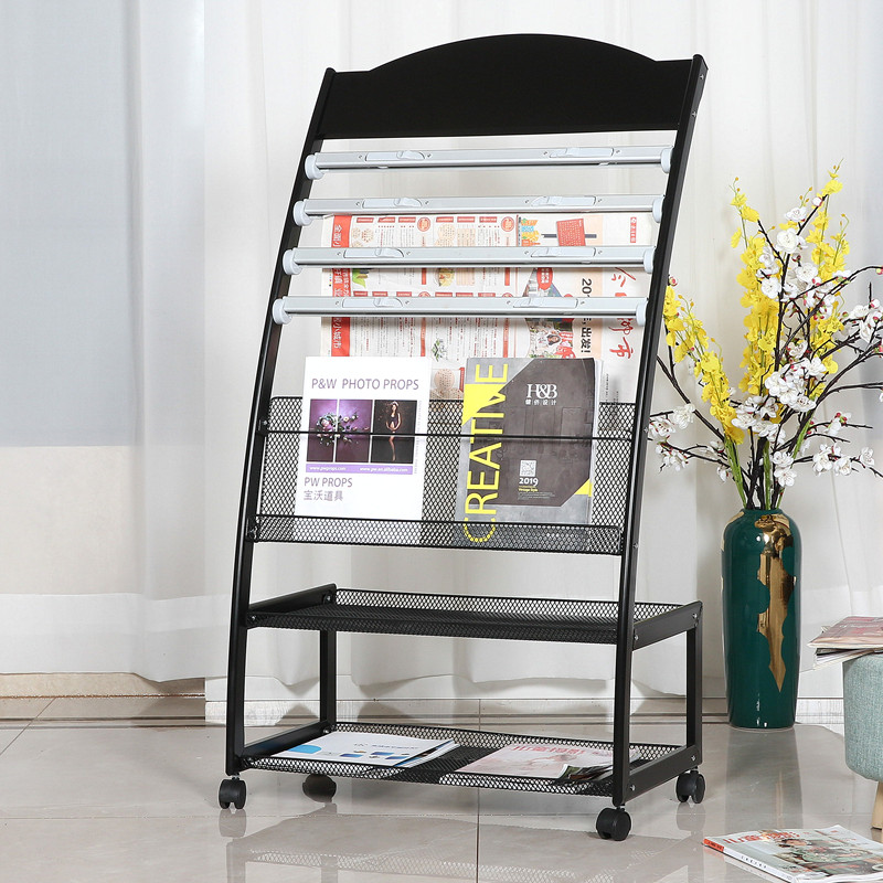 Press shelves simple mobile newspaper clip magazine shelves bookshelves and publishing shelves on the floor of leaflet material