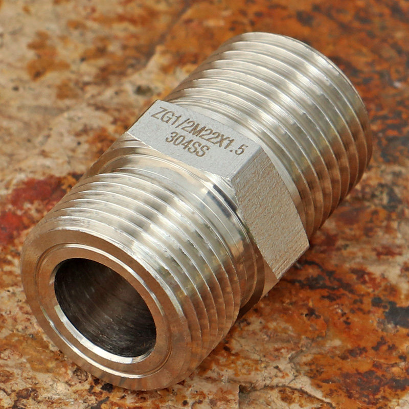 Thickened 304 stainless steel inch to metric different diameter thread adapter resistant to high temperature and high pressure car washing machine inner and outer wire