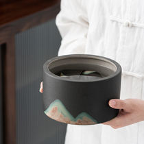 Tea washing Japanese tea residue bucket Ceramic kung fu water bowl washing teacup Jianshui small large simple retro household customization