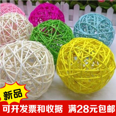 7cm rattan ball kindergarten primary school corridor classroom decorative creative strap color rattan ball shopping mall hanging flower ball