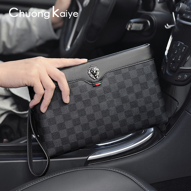 2026 New Clutch Bag Men's Handbag European and American Fashion Handbag Business Casual Envelope Bag Storage Bag Mobile Phone Bag