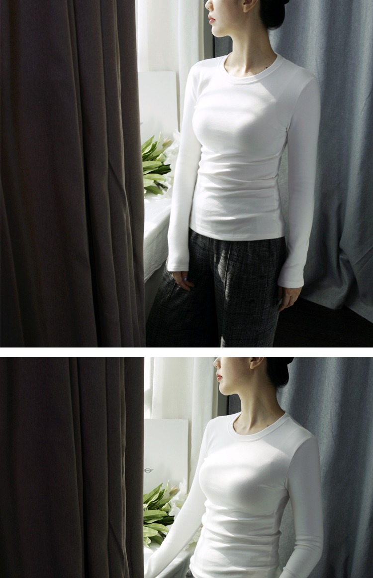 Thay thế cộng với áo nhung nhung nữ mùa đông mới dày, áo thun cotton dài tay màu ấm và tự canh tác áo phông nữ có cổ