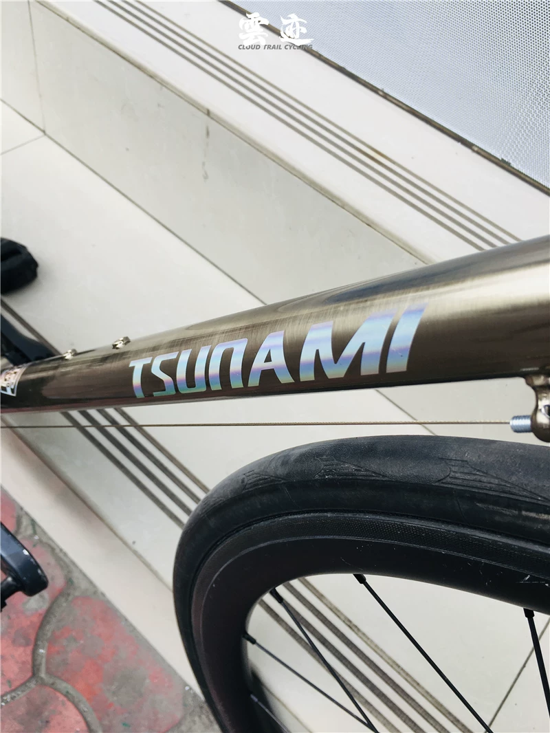 TSUNAMI-tsunami V01 стальной рама рама велосипеда титановое напыление отполированная стальная вилка углеродная вилка