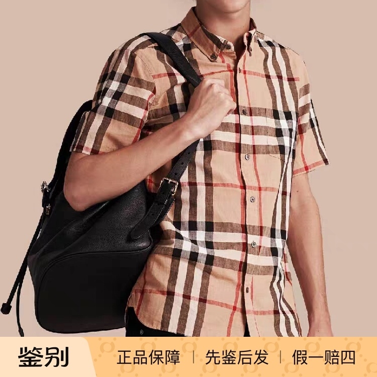 In Stock! Authentic Burberry Men's Plaid Short-Sleeve Shirt from the Us Store 40154281
