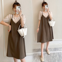 2022 Summer Dress New Pregnancy Woman Dress With Slim Fit Slim Fit Dress Summer Clothes Tide Moms Short Dresses Fat MM Blouse