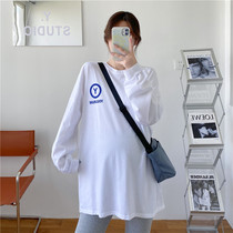 2022 Spring Autumn Fashion New Korean version Large code Pregnancy Woman Dress Loose long sleeve T-shirt Net Red Blouse Fashion style suit