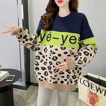 Autumn Winter Dress Large Code Gestation Woman Dress Loose in thin medium long style Knitted Sweater Wool Sweater Net Red style