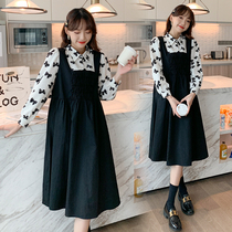 Spring loaded with new big code gestation maternity dress with long and two sets of dress and dress and dress with dress and dresses with skirts