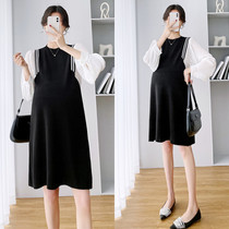 Spring Dress New big code Pregnancy Dress Loose two dress Dress Summer Blouse Long Sleeve Dress Fat MM Beat