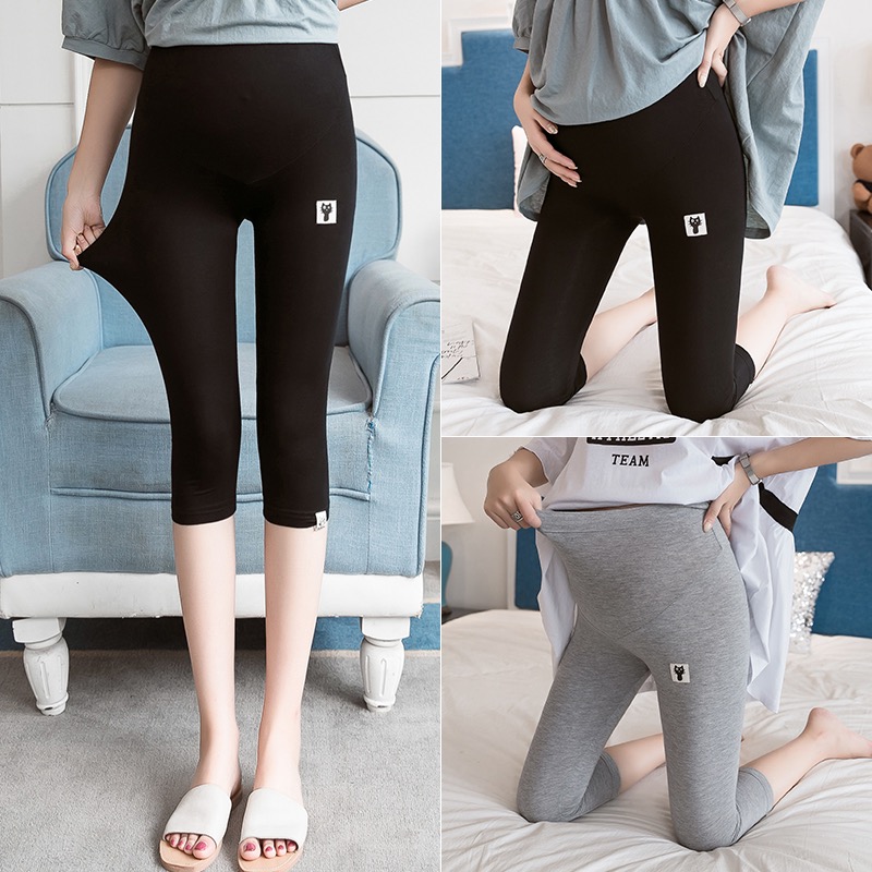 Summer clothes new large size seven-point summer leggings pregnancy pants summer elastic outerwear pants belly pants trendy