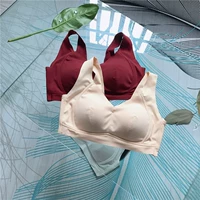 Yên tâm giấc mơ tốt áo ngực không có dấu vết loại vest cỡ lớn chất béo mm thể thao yoga ngủ áo ngực đặt 3 hàng khóa không có vòng thép - Bộ đồ lót đồ lót ibasic