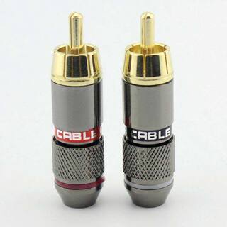 Gold rca welding plug audio lotus plug color difference head av video head diy connector