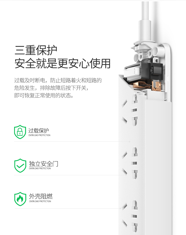 Seebest 视贝 3孔+3USB多功能智能插座 图6