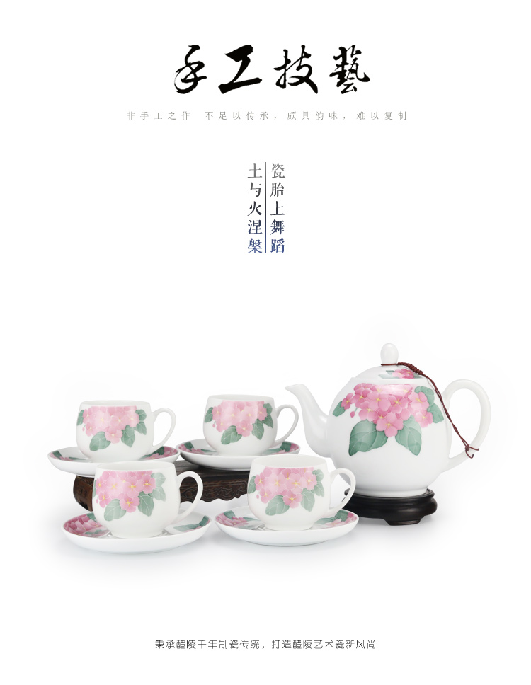 The Under glaze color porcelain kung fu tea set hand - made of high - capacity 9 cups and saucers office home tea gifts