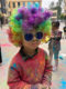 Colorful running hood funny clown afro wig funny hair rainbow ແລ່ນເດັກນ້ອຍອະນຸບານ props ການປະຕິບັດ