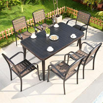 Outdoor Table And Chairs Patio Garden Casual Table And Chairs Plastic Wood Chair Open-air Terrace Aluminum Alloy Table And Chairs Villa outdoor table and chairs