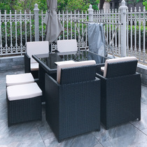Outdoor rattan chair Courtyard Garden terrace rattan table and chair Balcony rattan chair Villa sun room Outdoor rattan table and chair