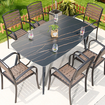 Nordic outdoor tables and chairs Garden garden open-air villa furniture Leisure combination tables Waterproof sunscreen Outdoor tables and chairs