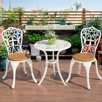 Balcony Small Table And Chairs Three Outdoor Patio Garden Terrace Exterior Pendulum Cast Aluminum Casual One Table Two Chairs Tea Table And Chairs Combination