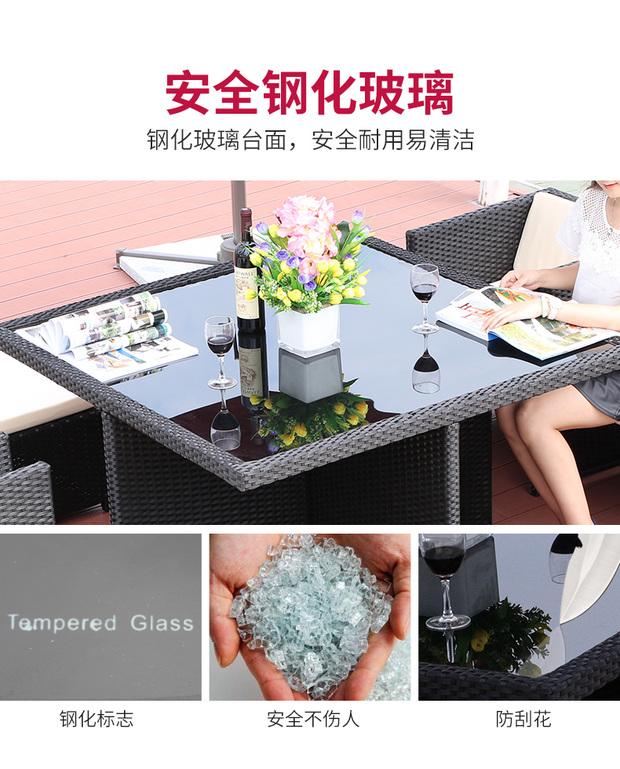 Wicker ghế năm mảnh ban công sân vườn ngoài trời bàn ghế kết hợp ngoài trời sân vườn giải trí sáng tạo đồ nội thất mây bàn ghế để ban công