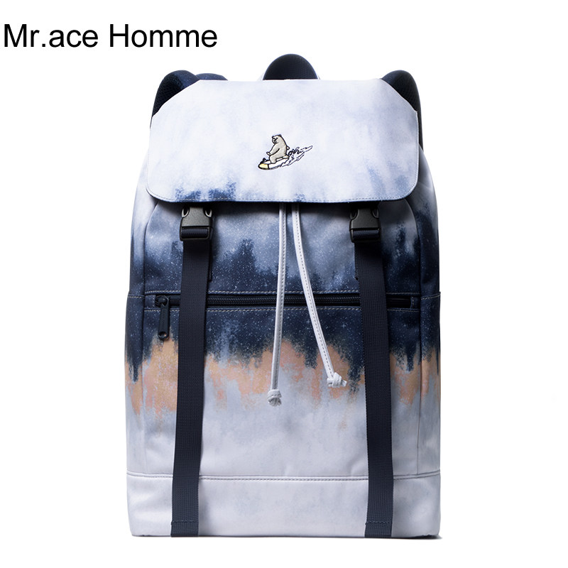 mracehomme Korean version of Tide Cards Bag girls Gradual Layer Color Graffiti Big-to-Pack Lightweight Theft Protection double shoulder bag