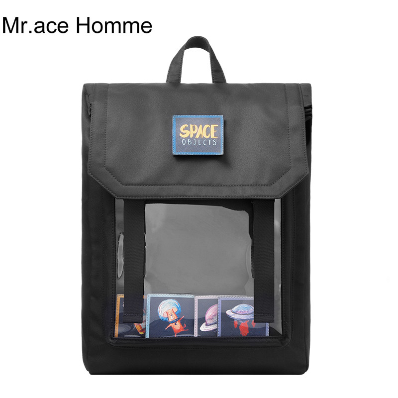 mrace new large capacity backpack women's style patch backpack leisure travel computer bag men