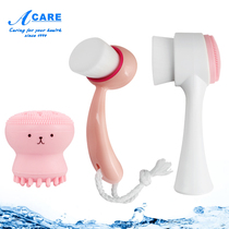 Cleanser brush Double-sided manual facial soft wool silica gel deep cleaning pores Facial brush cleaning Cleanser cleaning