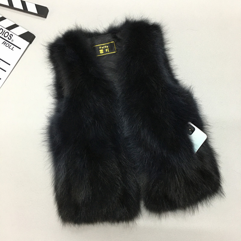 New Fox Fur Vest Raccoon Fur Coat Women's Medium-Sized Warm Fashion Fur Integrated Real Fur Jacket