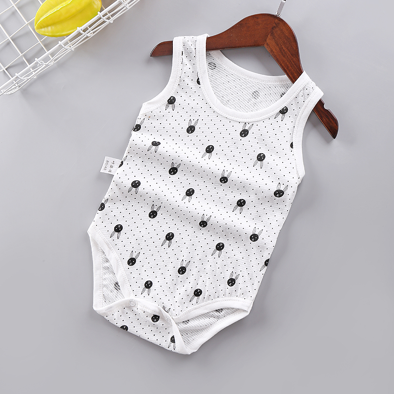 Bé bé onesies mùa hè cotton siêu mỏng không tay áo ghi lê quần áo cáp treo lưới túi rắm quần áo tam giác leo