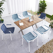 Modern minimalist table and chair combination outdoor courtyard tea table outdoor terrace balcony coffee table Nordic leisure furniture