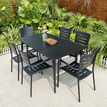 Nordic outdoor tables and chairs courtyard Leisure outdoor outdoor garden furniture aluminum alloy home simple dining table combination