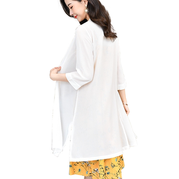 ເສື້ອຍືດປ້ອງກັນແສງແດດ shawl ພາຍນອກສໍາລັບແມ່ຍິງ 2026 ລະດູຮ້ອນແບບໃຫມ່ກາງແຂນຍາວສາມໄຕມາດ chiffon ເຄື່ອງປັບອາກາດເສື້ອປ້ອງກັນແສງແດດເຄື່ອງນຸ່ງ cardigan ບາງໆ