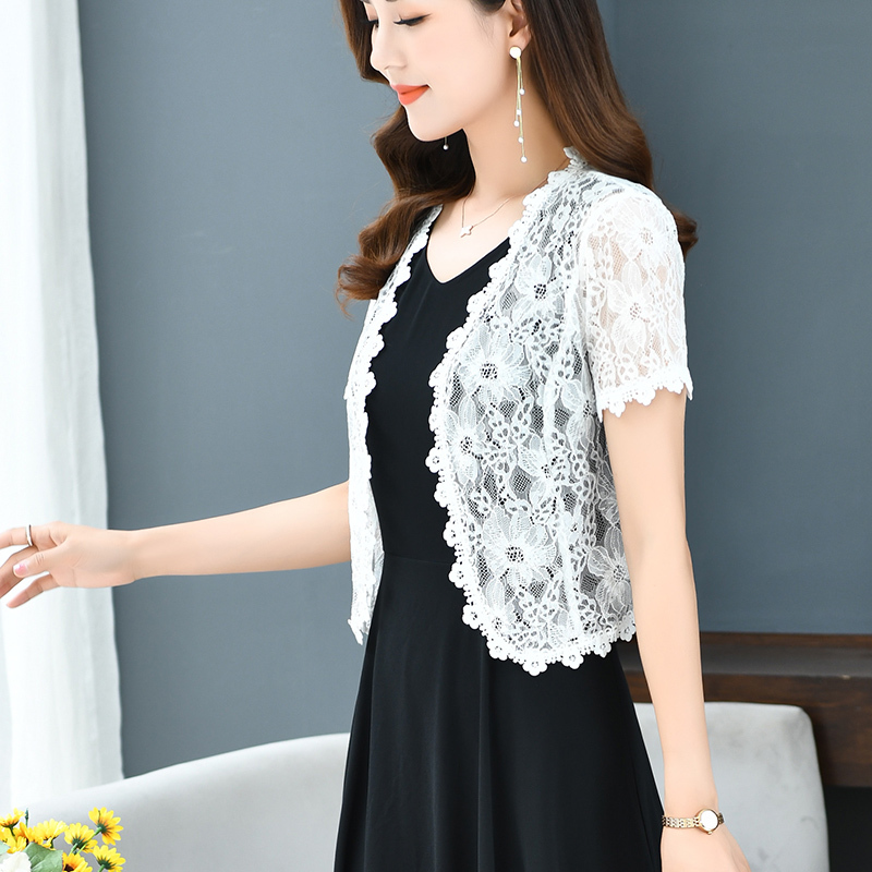 Summer Shawl to Pair with Dresses, New Versatile Plus-Size Thin Lace Hollow-Out Cardigan for Women, Suitable for Wearing over a Qipao Summer Shawl to Pair with Dresses, New Versatile Plus-Size Thin Lace Hollow-Out Cardigan for Women, Suitable for Wearing over a Qipao